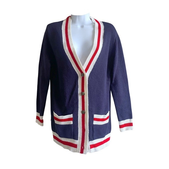 WAYF red white and blue button down Cardigan - Picture 1 of 7